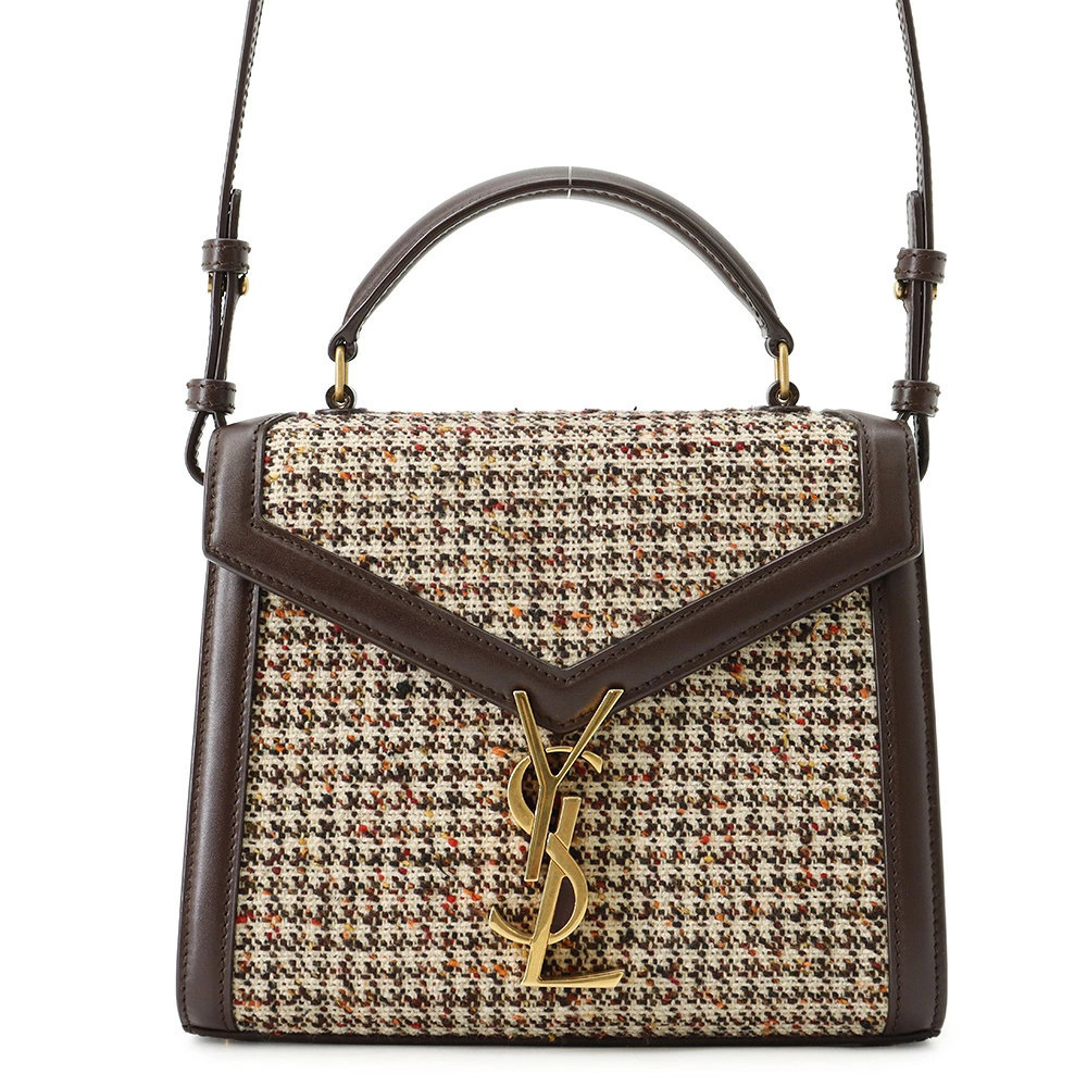 Saint Laurent Paris Cassandra Top Handle Tweed 2way Shoulder Bag